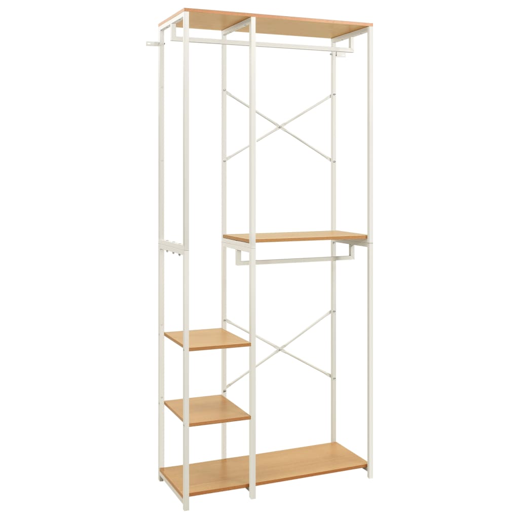 Berkfield Wardrobe White and Oak 90x40x213 cm Metal and Engineered Wood