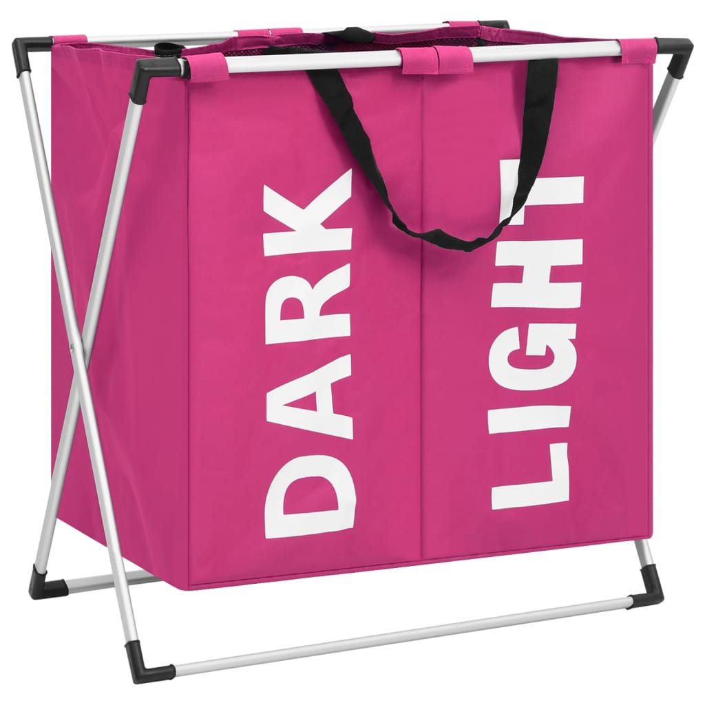 Berkfield 2-Section Laundry Sorter Pink