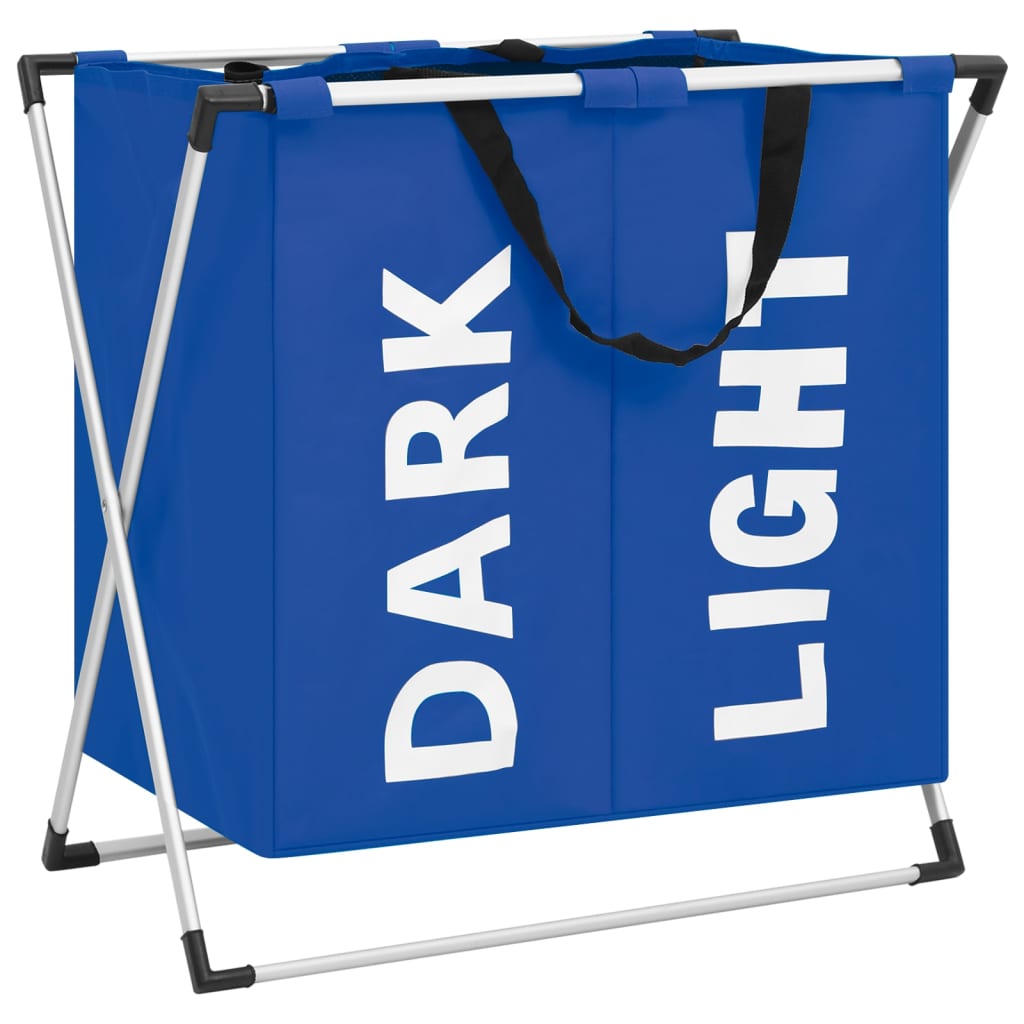 Berkfield 2-Section Laundry Sorter Blue