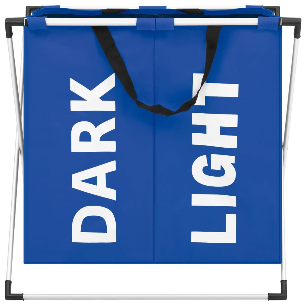 Berkfield 2-Section Laundry Sorter Blue