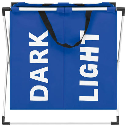 Berkfield 2-Section Laundry Sorter Blue