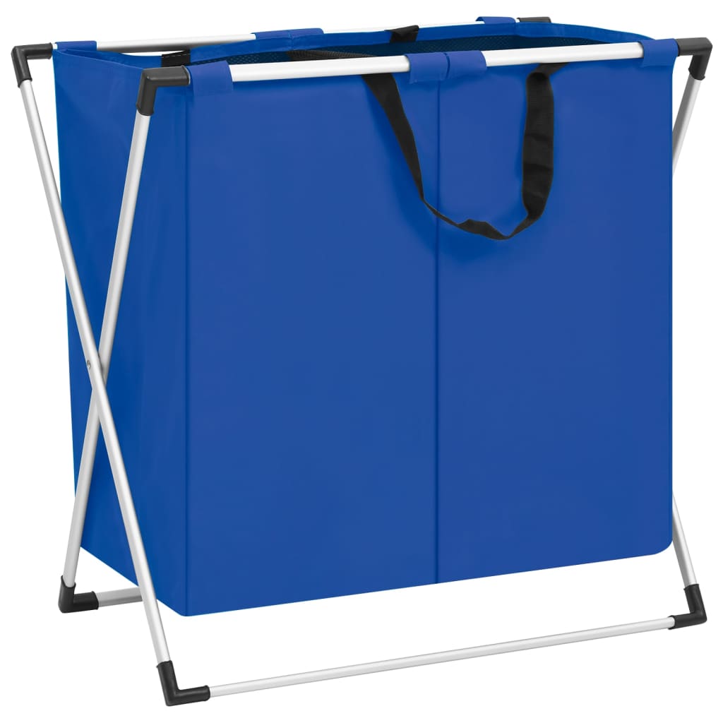 Berkfield 2-Section Laundry Sorter Blue
