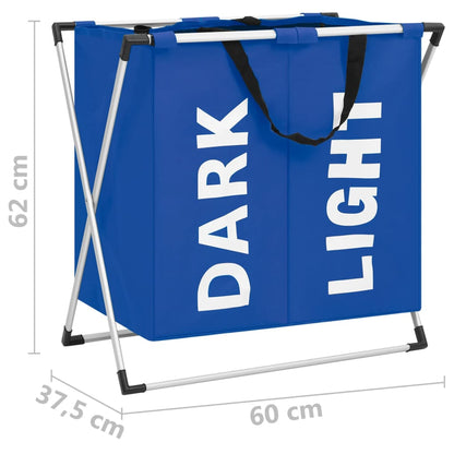 Berkfield 2-Section Laundry Sorter Blue