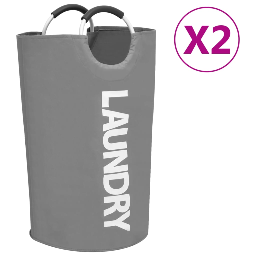 Berkfield Laundry Sorter 2 pcs Grey