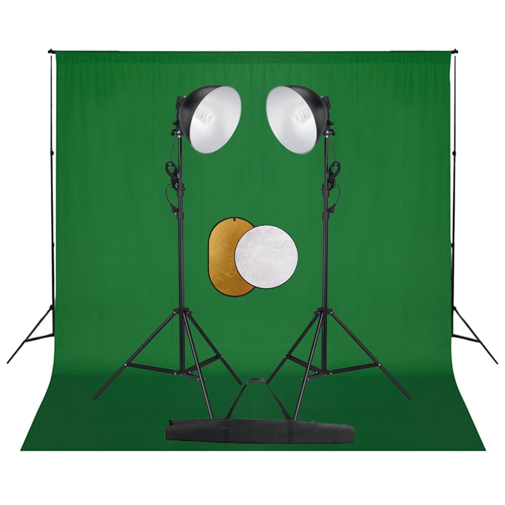 Berkfield Photo Studio Kit with Lights. Backdrop and Reflector