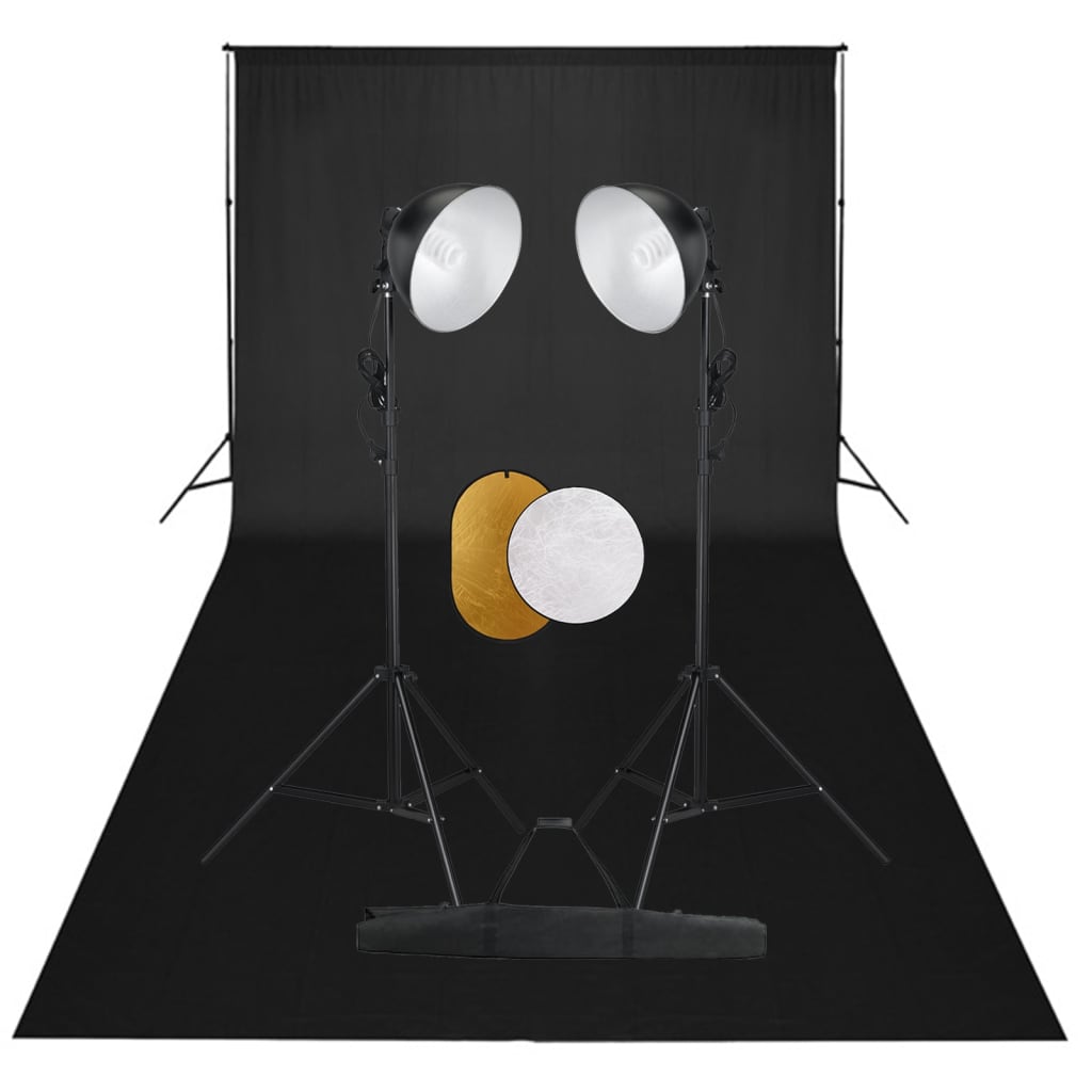 Berkfield Photo Studio Kit with Lights. Backdrop and Reflector