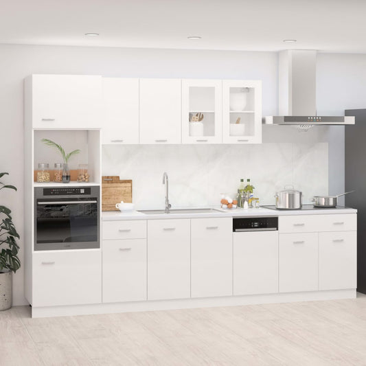 Berkfield 7 Piece Kitchen Cabinet Set High Gloss White Engineered Wood