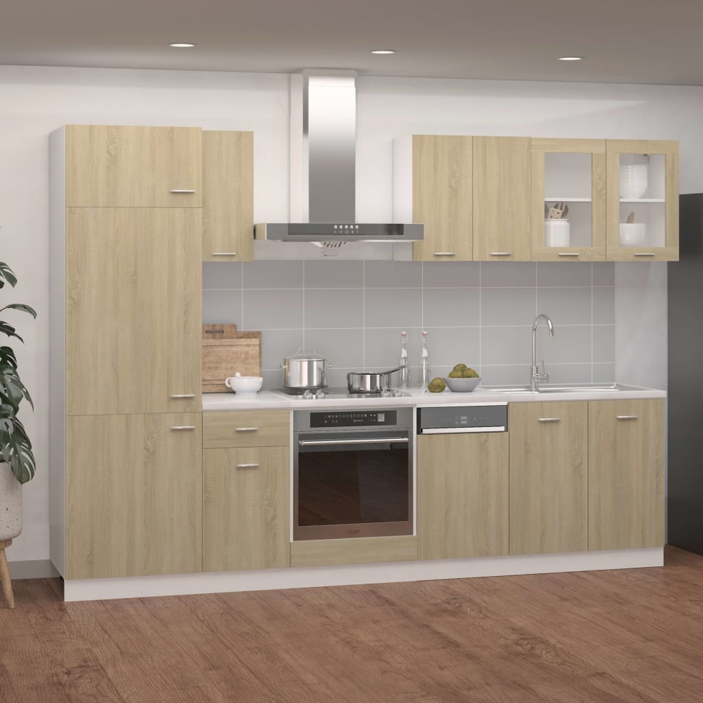 Berkfield 8 Piece Kitchen Cabinet Set Sonoma Oak Engineered Wood
