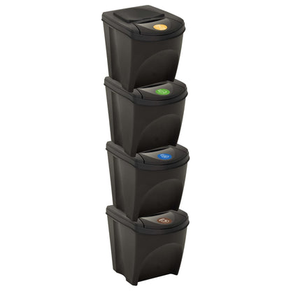 Berkfield Stackable Dustbins 4 pcs Anthracite 100 L
