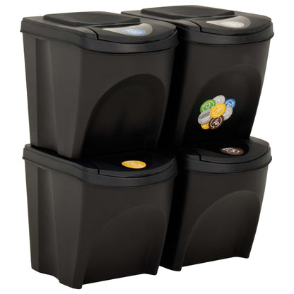Berkfield Stackable Dustbins 4 pcs Anthracite 100 L