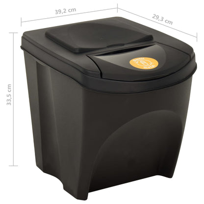 Berkfield Stackable Dustbins 4 pcs Anthracite 100 L