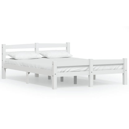 Berkfield Bed Frame White Solid Pinewood 120x200 cm