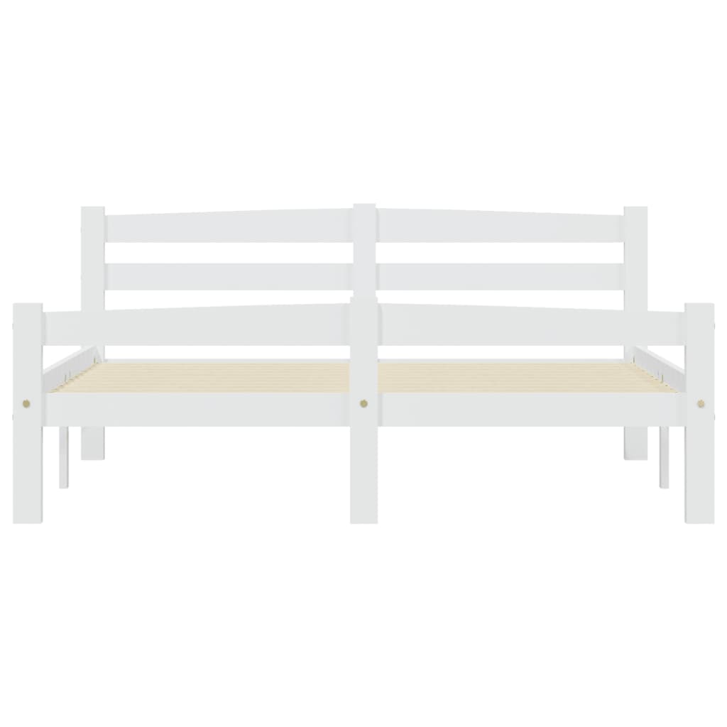 Berkfield Bed Frame White Solid Pinewood 120x200 cm