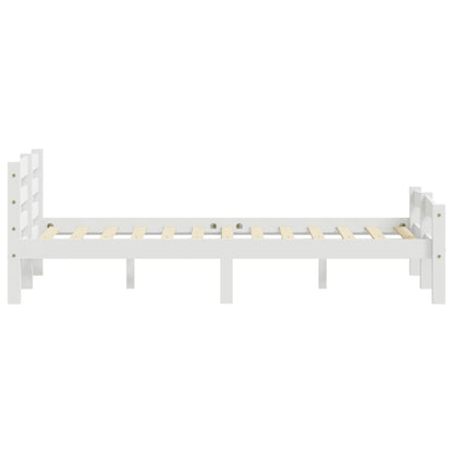 Berkfield Bed Frame White Solid Pinewood 120x200 cm