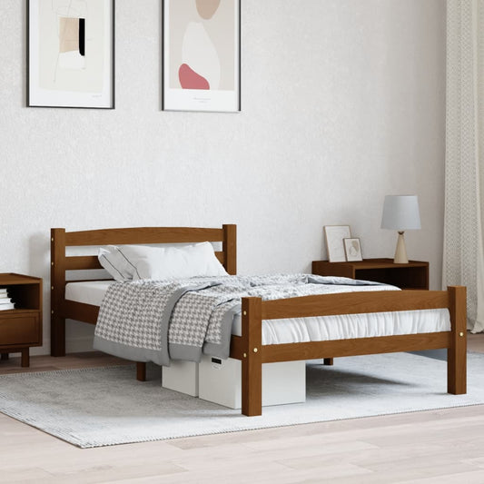 Berkfield Bed Frame Honey Brown Solid Pinewood 90x200 cm