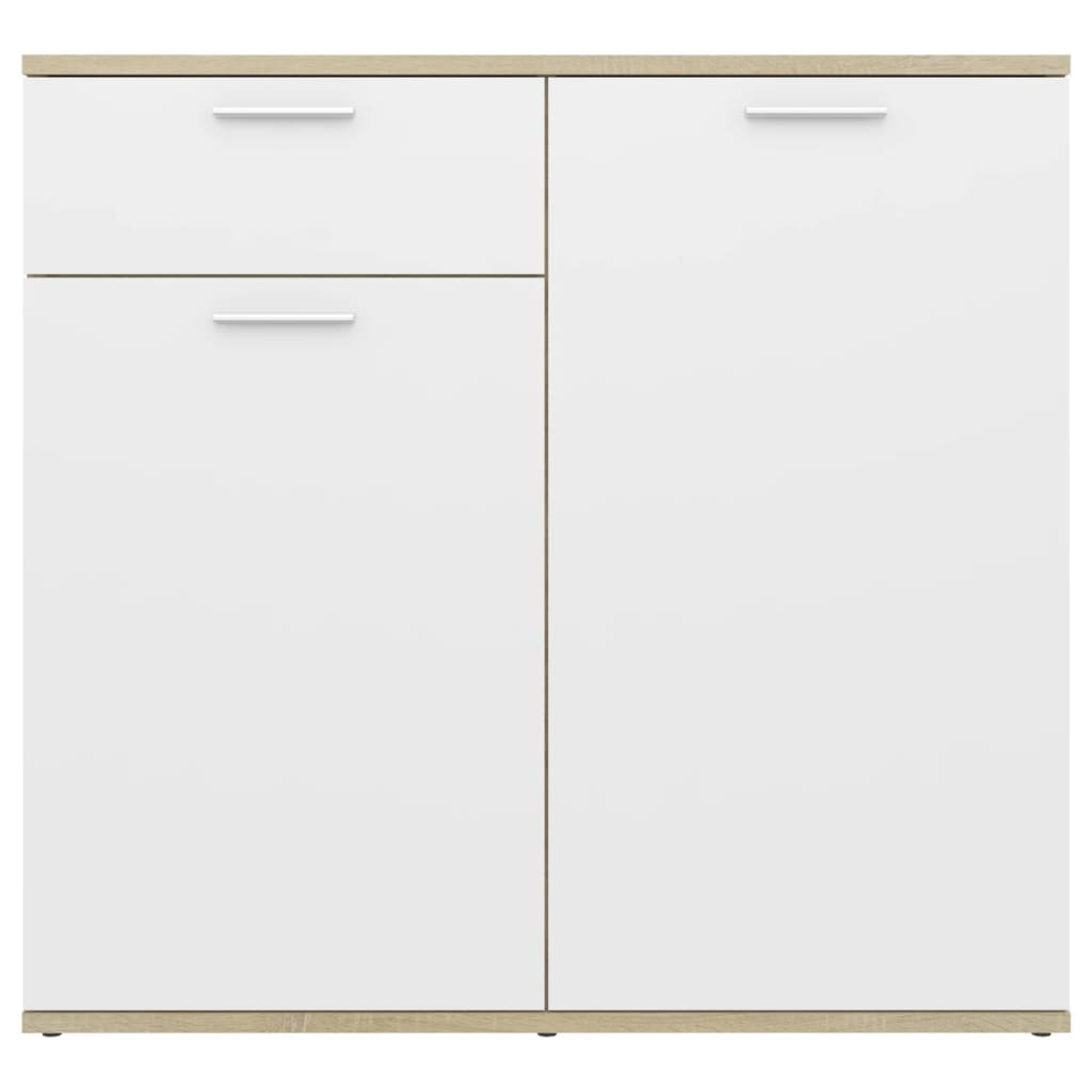 Berkfield Sideboard White and Sonoma Oak 80x36x75 cm Engineered Wood