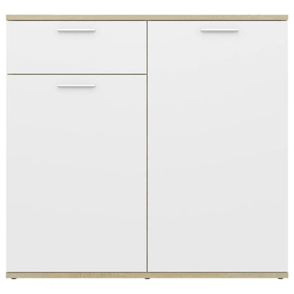 Berkfield Sideboard White and Sonoma Oak 80x36x75 cm Engineered Wood
