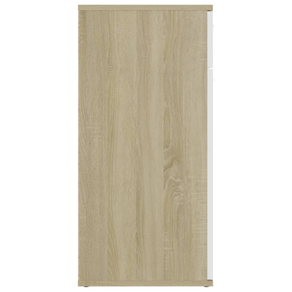 Berkfield Sideboard White and Sonoma Oak 80x36x75 cm Engineered Wood