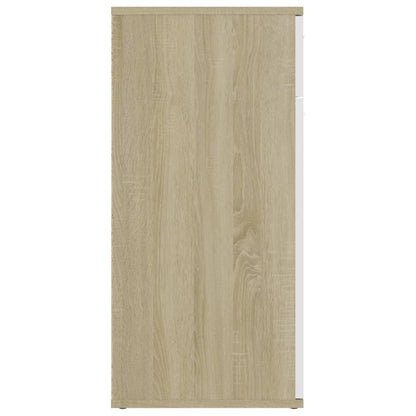 Berkfield Sideboard White and Sonoma Oak 80x36x75 cm Engineered Wood