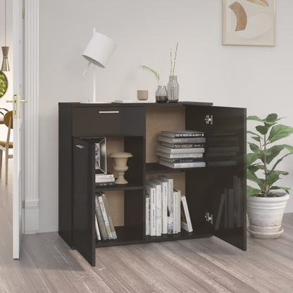 Berkfield Sideboard High Gloss Black 80x36x75 cm Engineered Wood