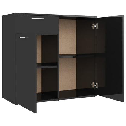 Berkfield Sideboard High Gloss Black 80x36x75 cm Engineered Wood