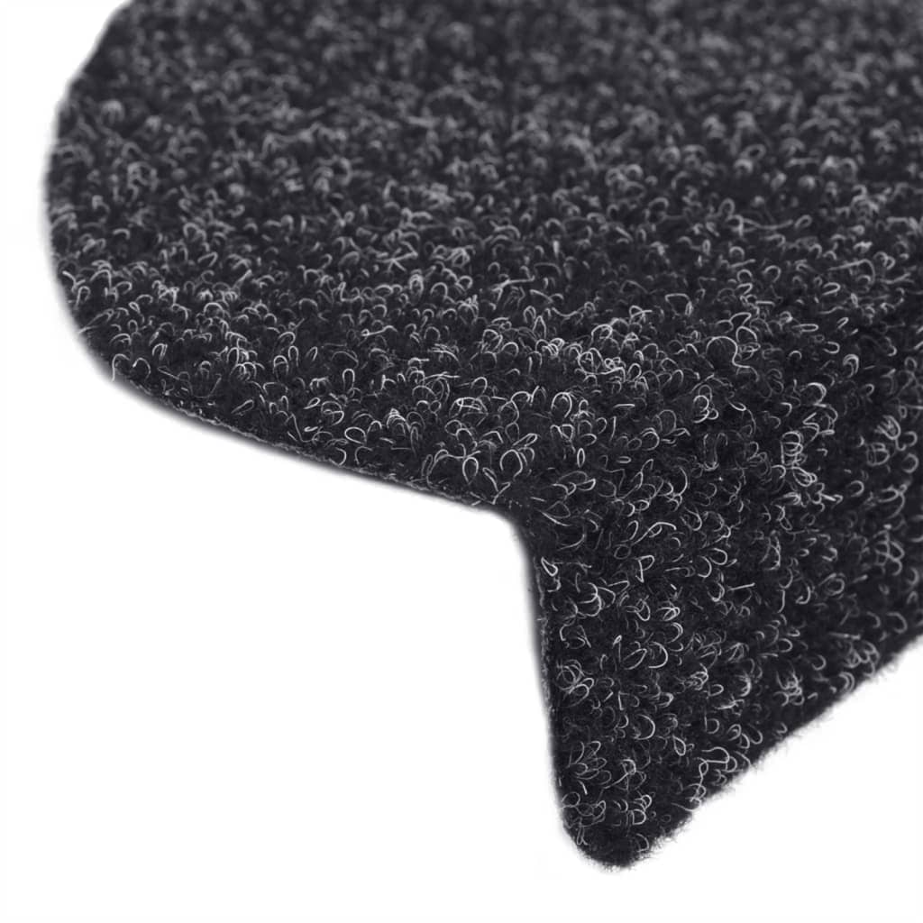 Berkfield Self-adhesive Stair Mats 10 pcs Black 56x17x3 cm Needle Punch