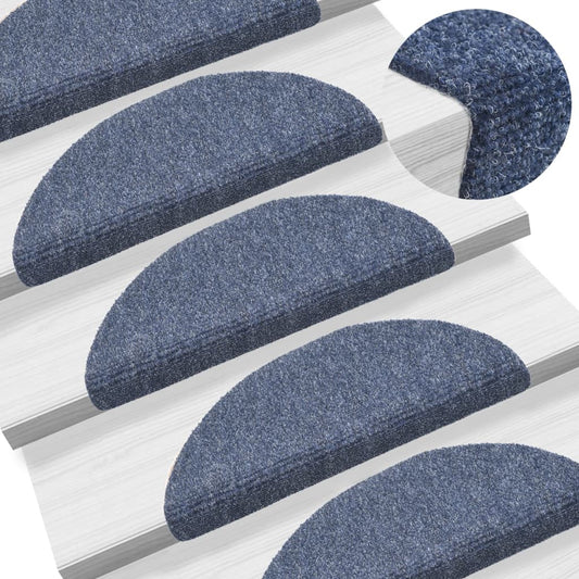 Berkfield Self-adhesive Stair Mats 10 pcs Blue 56x17x3 cm Needle Punch