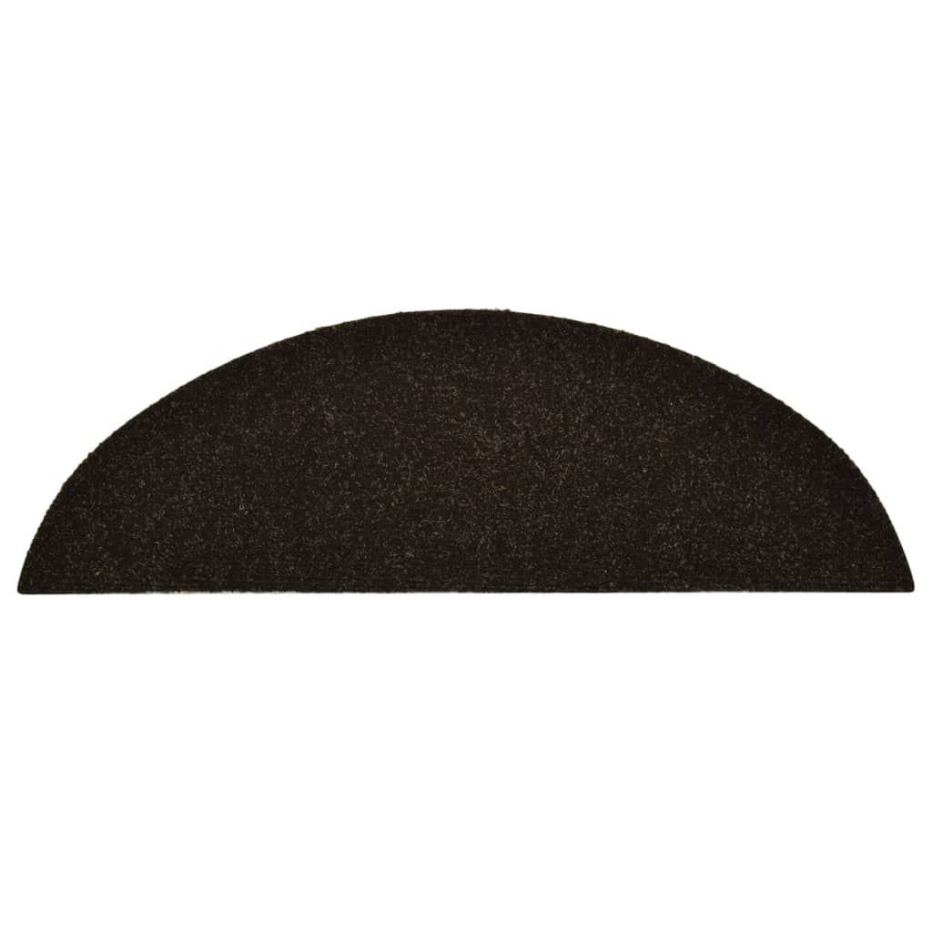 Berkfield Self-adhesive Stair Mats 10pcs Dark Brown 56x17x3cm Needle Punch