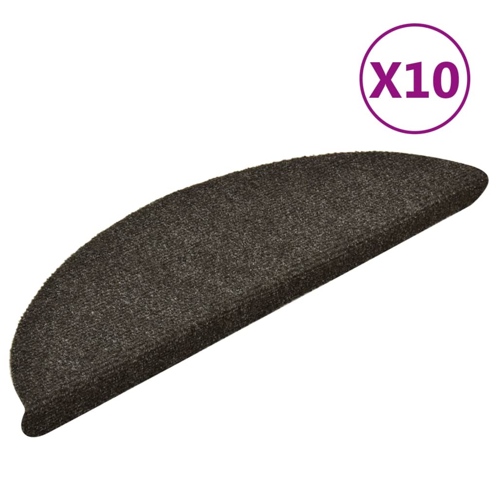 Berkfield Self-adhesive Stair Mats 10pcs Light Brown 56x17x3cm Needle Punch