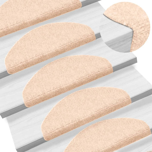 Berkfield Self-adhesive Stair Mats 5 pcs Brown 65x21x4 cm Needle Punch