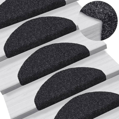 Berkfield Self-adhesive Stair Mats 5 pcs Black 65x21x4 cm Needle Punch