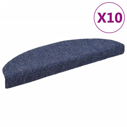 Berkfield Self-adhesive Stair Mats 10 pcs Blue 65x21x4 cm Needle Punch