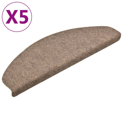 Berkfield Self-adhesive Stair Mats 5 pcs Cream 65x21x4 cm Needle Punch