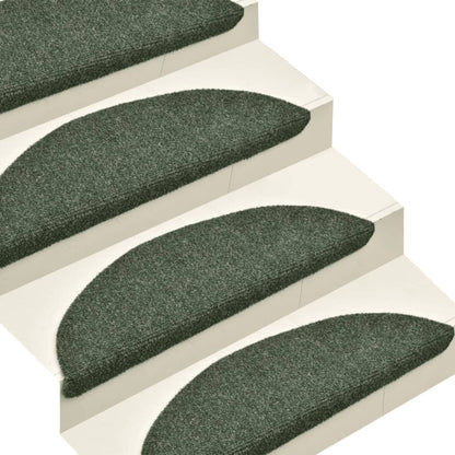 Berkfield Self-adhesive Stair Mats 10 pcs Green 65x21x4 cm Needle Punch