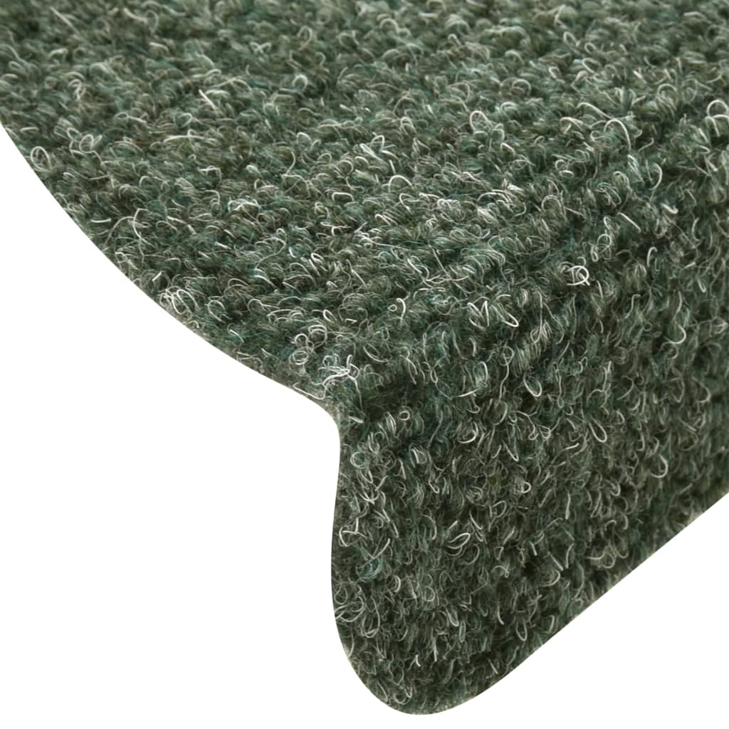 Berkfield Self-adhesive Stair Mats 10 pcs Green 65x21x4 cm Needle Punch