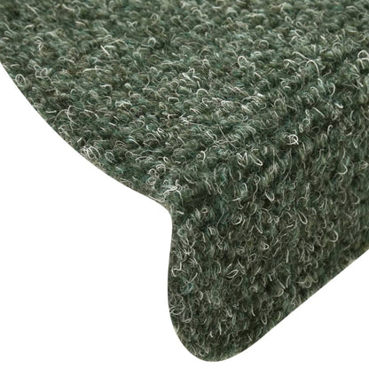 Berkfield Self-adhesive Stair Mats 10 pcs Green 65x21x4 cm Needle Punch