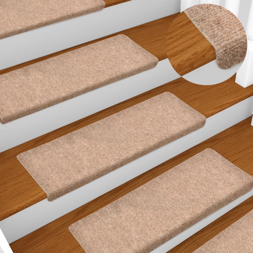 Berkfield Stair Mats 5 pcs Brown 65x21x4 cm Needle Punch