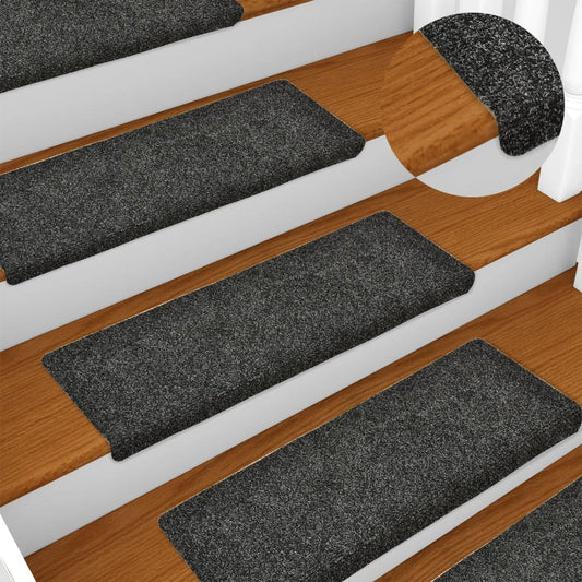 Berkfield Stair Mats 5 pcs Grey 65x21x4 cm Needle Punch