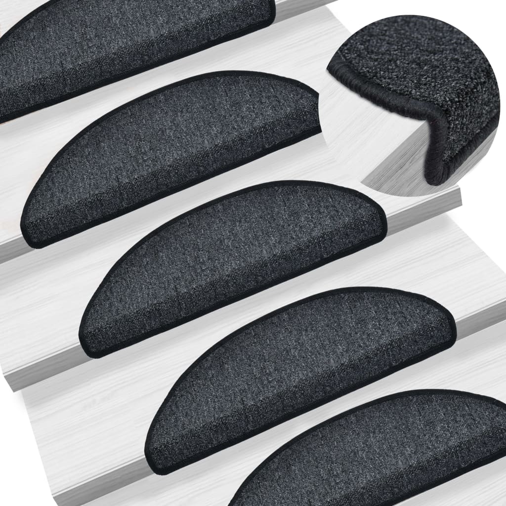 Berkfield Stair Mats 5 pcs 56x17x3 cm Anthracite
