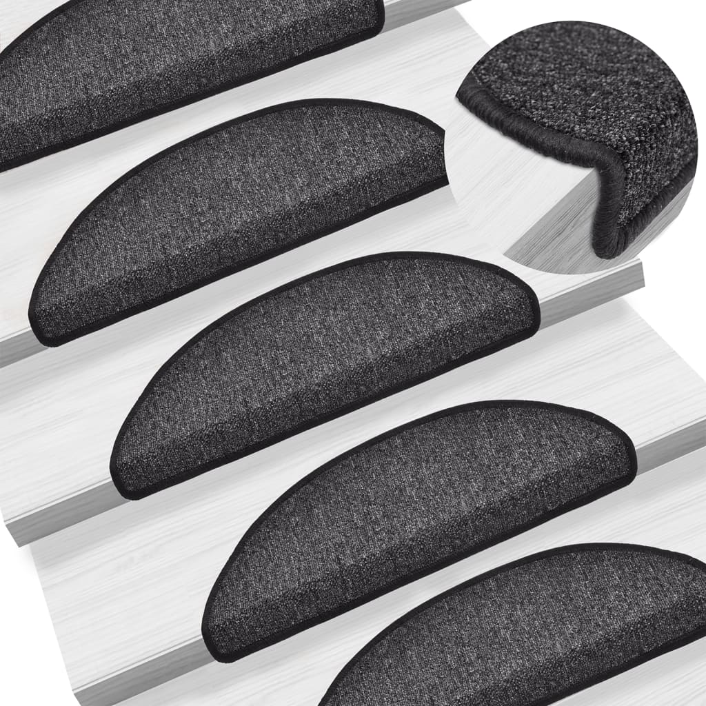 Berkfield Stair Mats 10 pcs 56x17x3 cm Anthracite
