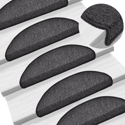 Berkfield Stair Mats 10 pcs 56x17x3 cm Anthracite