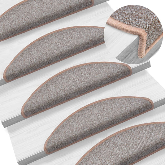 Berkfield Stair Mats 10 pcs 56x17x3 cm Light Brown