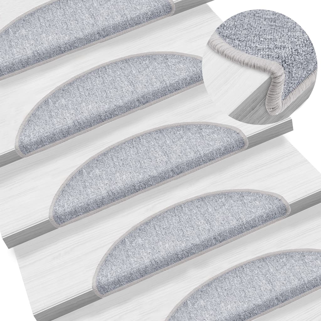 Berkfield Stair Mats 5 pcs 56x17x3 cm Light Grey