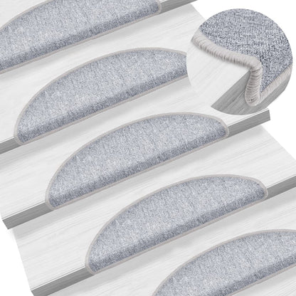 Berkfield Stair Mats 5 pcs 56x17x3 cm Light Grey