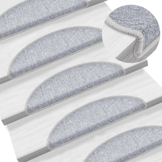 Berkfield Stair Mats 5 pcs 56x17x3 cm Light Grey