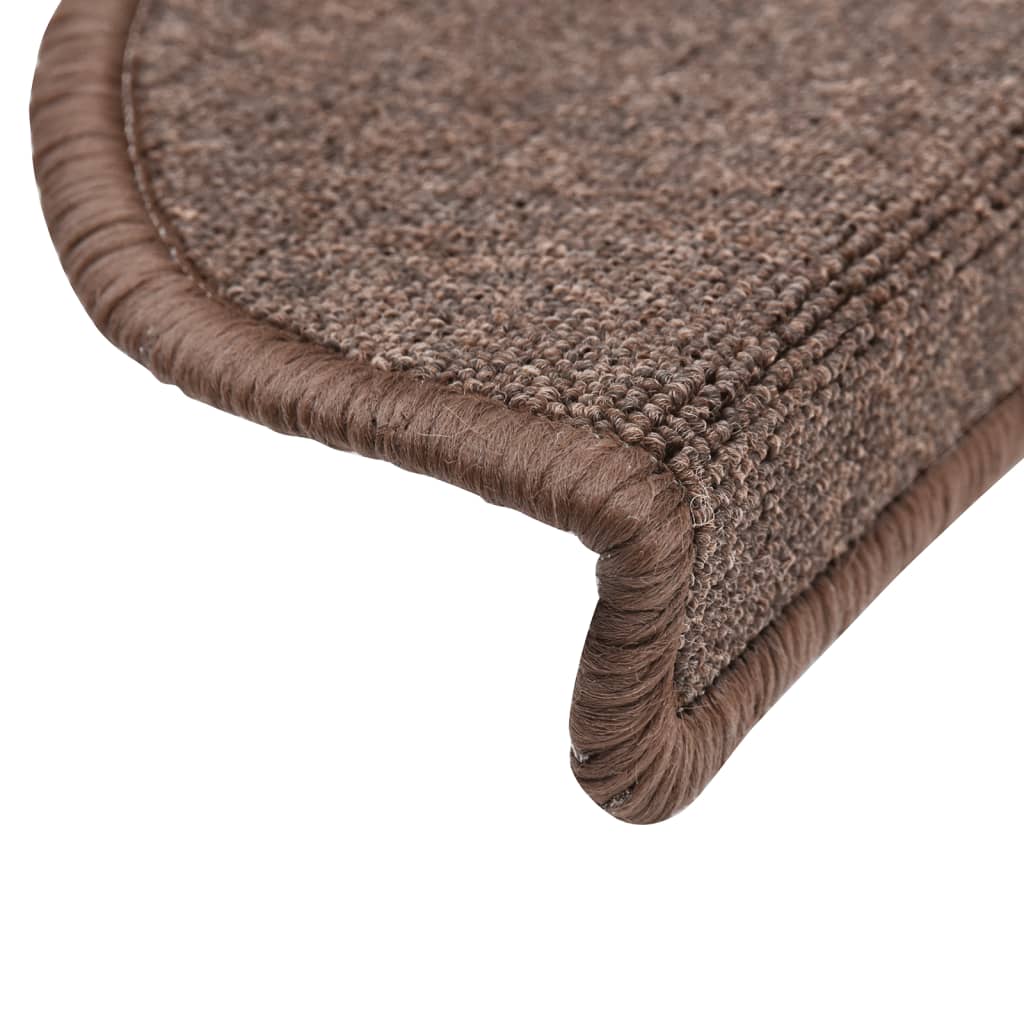 Berkfield Stair Mats 5 pcs 56x17x3 cm Coffee Brown