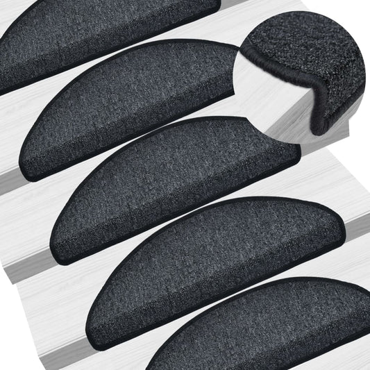 Berkfield Stair Mats 10 pcs 65x24x4 cm Anthracite