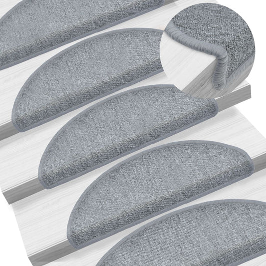 Berkfield Stair Mats 5 pcs 65x24x4 cm Light Grey