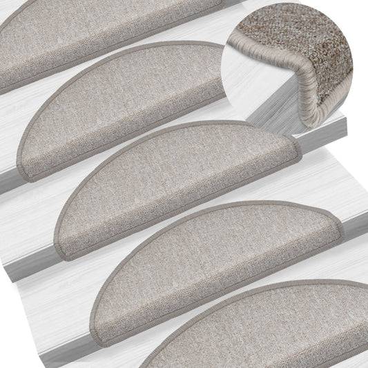 Berkfield Stair Mats 10 pcs 65x24x4 cm Taupe