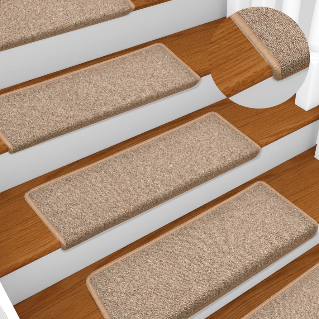 Berkfield Stair Mats 5 pcs 65x21x4 cm Light Brown